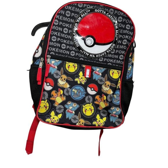 Bioworld Pokemon Kids' 16" Backpack Featuring Pikachu Eevee Charmander Unisex - Picture 3 of 8